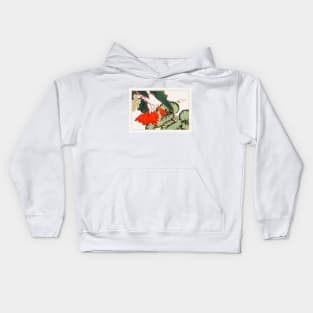 Vintage Japanese Begonia Flower Art Kids Hoodie